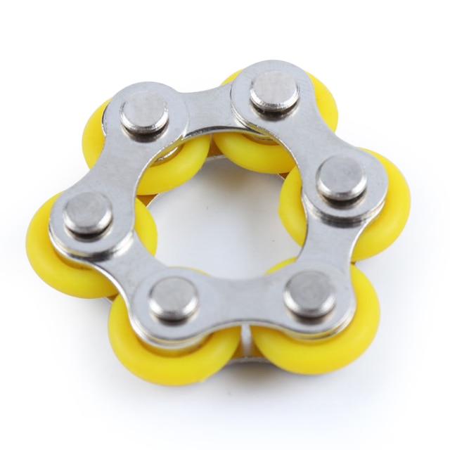 Yellow 6 Knots Bracelet Bike Chain Fidget Toy for Stress Relief