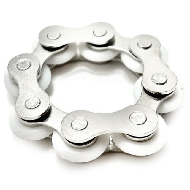 White 8 Knots Bracelet Bike Chain Fidget Toy for Stress Relief