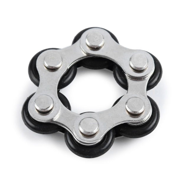 Black 6 Knots Bracelet Bike Chain Fidget Toy for Stress Relief