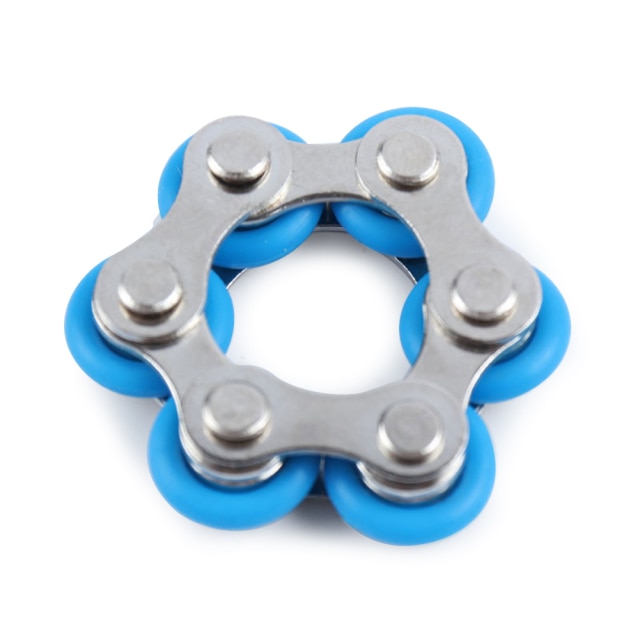 Light Blue 6 Knots Bracelet Bike Chain Fidget Toy for Stress Relief