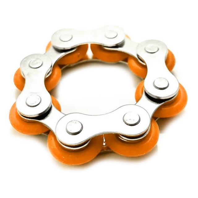 Orange 8 Knots Bracelet Bike Chain Fidget Toy for Stress Relief