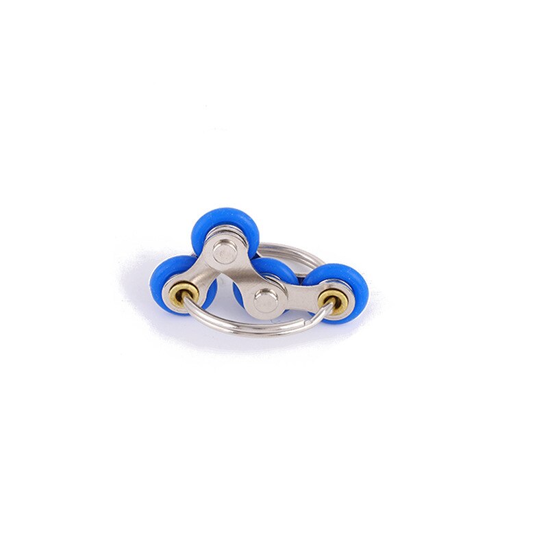 Blue Ring Bike Chain Fidget Toy for Stress Relief