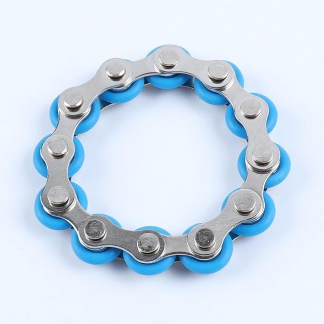 Blue 12 Knots Bracelet Bike Chain Fidget Toy for Stress Relief