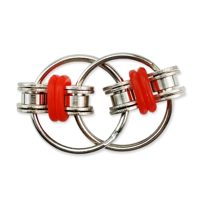 Red Flippy Bike Chain Fidget Toy for Stress Relief