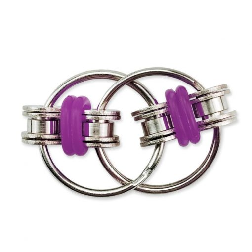 Purple Flippy Bike Chain Fidget Toy for Stress Relief